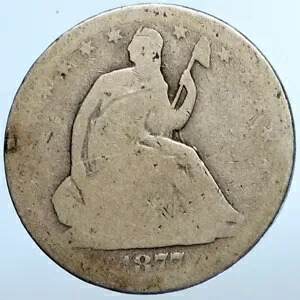 1877 P アメリカ イーグル シーテッド リバティ オールド シルバー ハーフダラー コイン i111100|WORLD RESOURCE【KING店】