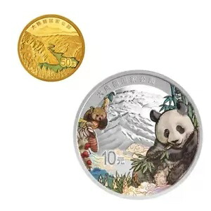 2023 中国 50+10 元パンダ国立公園カラーパンダ金貨&銀貨 3g+30g｜WORLD RESOURCE【KING店】