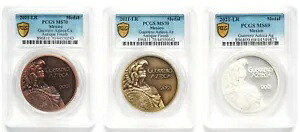 2021 メキシコ ゲレーロ アステカ 3 メダル セット PCGS MS-69 & 2 MS-70｜WORLD RESOURCE【KING店】