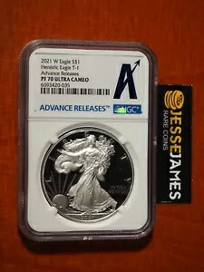2021 W プルーフ シルバー イーグル NGC PF70 ウルトラ カメオ アドバンス リリース「A」ラベル タイプ 1｜WORLD RESOURCE【KING店】
