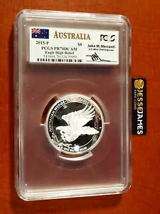2015 P $8 5 オンス プルーフ シルバー オーストラリア ウェッジオオワシ PCGS PR70 DCAM メルカンティ