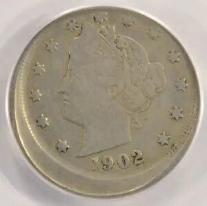 1902 5c リバティ ニッケル ストラク 7% オフセンター PCGS F15｜WORLD RESOURCE【KING店】