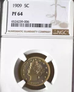 1909 リバティ V ニッケル PF 64 NGC プルーフ美しいコイン｜WORLD RESOURCE【KING店】