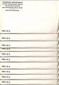 10 個ロット 1964 米国造幣局セット 100 BU コイン ミント チェロ UNC 90% シルバー