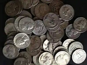$14.50 バッグ 90% すべてシルバー クォーター コイン 米国鋳造 1965 年以前 ジャンクなし 1｜WORLD RESOURCE【KING店】