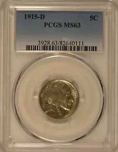 1915-D 「インディアン ヘッド/バッファロー」 5 セント銅ニッケル コイン PCGS MS63|WORLD RESOURCE【KING店】