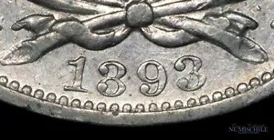 ペルー、1 ソル 1893 エラー 1393、希少な銀貨