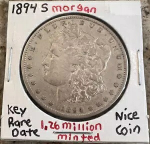 1894 S モーガン シルバー ドル??メガレア S ミント??キー日付??ナイスコイン??