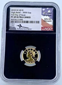 2018 W ゴールド .9999 $10 ハイレリーフ NGC PF 69 ウルトラ カメオ 発行初日｜WORLD RESOURCE【KING店】 160,050円