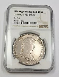 1821 MO JJ NGC XF45 |メキシコ - シルバー エイト レアレス - フェルナンド VII 8R コイン 35690A