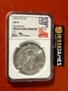 2003 アメリカン シルバー イーグル NGC MS70 ジョン メルカンティ サイン入り美しいコイン ローポップ！｜WORLD RESOURCE【KING店】