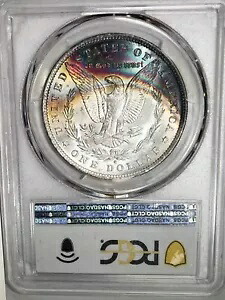 1884 O トーンド モーガン $ PCGS MS 63????モンスター リバース レインボー トーニング????