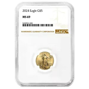 2024 $5 アメリカン ゴールド イーグル 1/10 オンス NGC MS69 ブラウン ラベル|WORLD RESOURCE【KING店】