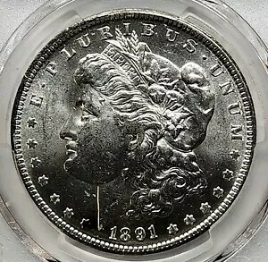 CHOICEV 1891-O モーガン シルバー ダラー MS-62 PCGS PQ 高級美品 !!!