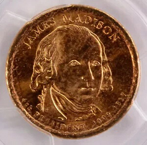 2007-D $1 マディソン ドル表側クラッド層欠落 PCGS MS64