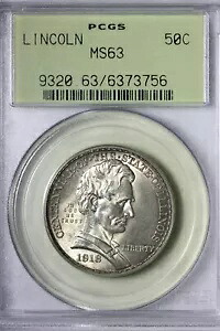 BU トーン 1918 リンカーン イリノイ ハーフダラー PCGS MS63 OGH ANCJ|WORLD RESOURCE【KING店】