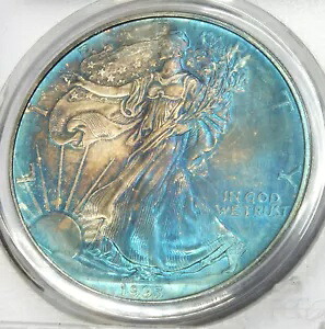 1993 アメリカン イーグル 1 オンス シルバー ダラー PCGS MS68 認定 トーニング トーン - A492｜WORLD RESOURCE【KING店】