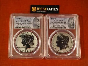 2023 S リバース プルーフ シルバー ピース & モルガン ドル PCGS PR70 発行初日｜WORLD RESOURCE【KING店】 160,050円