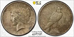 1921 ハイレリーフ ピース シルバー ドル PCGS AU55 オリジナル - トーン 201,850円