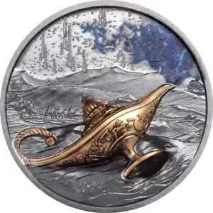 魔法のランプ 1001 ナイツ 1 オンス シルバー コイン - パラオ 2021 (限定鋳造 1,001 個)|WORLD RESOURCE【KING店】