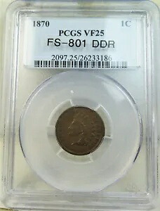 1870 インド セント PCGS VF25 *FS 801 DDR* BR