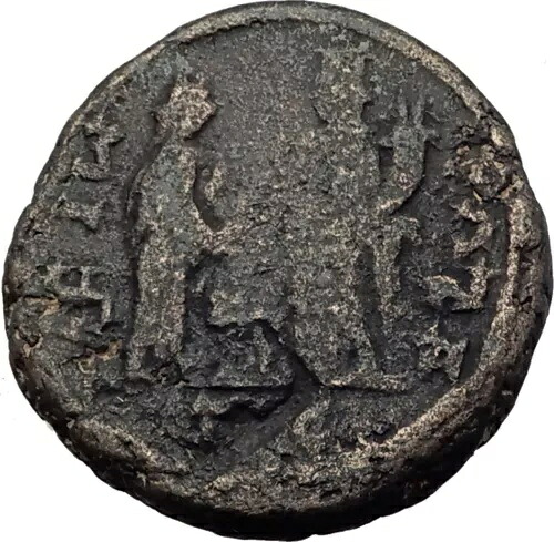 ELAGABALUS 非常に珍しい、おそらく未公開のガザ ユダヤ古代ローマ コイン i64140
