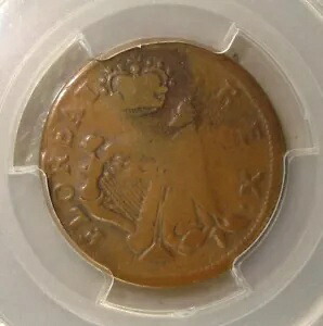 1652-1674 ニュージャージー セント パトリック コロニアル ファーシング レアリティ-6 PCGS F12