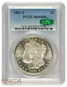 1881-S $1 モルガン ドル PCGS MS 65 PL CAC