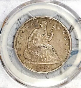 1862-S シーテッド リバティ ハーフダラー PCGS AU50 スーパー オリジナル タフデイト! #11DMF