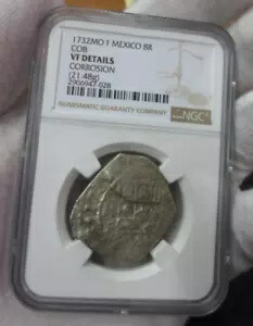 1732MO F メキシコ 8 レアル COB NGC VF 詳細 (難破船コインの可能性?) 201,850円