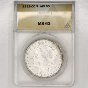 1882 CC モーガン ドル BU ANACS MS 63 写真参照 A088