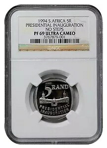プルーフ 69 マンデラ NGC 南アフリカ就任式 1994 R5 コイン 5R 「ノー ステップ」