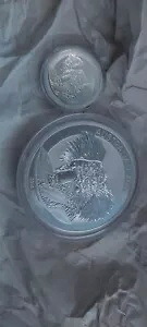 2014 オーストラリア $10 コアラ 10 オンス & 50 セント 1/2 オンスの 0.999 シルバー コインがカプセルに入っています。