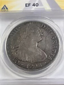 1798-Mo FM 8 Reales ラージ シルバー コイン グレード XF 40 by ANACS
