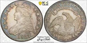 1827 キャップド バスト ハーフダラー PCGS 正規 AU ディテール クリーニング済み (O-131 スクエア ベース 2)