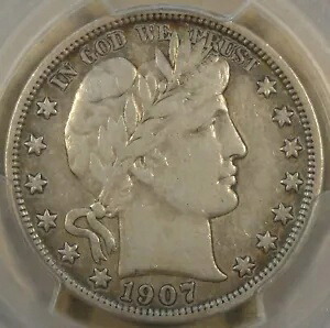 1907-S 理髪店 ハーフダラー 50c PCGS 認定 VF25