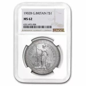 1902-B イギリス銀貿易ドル MS-62 NGC