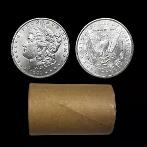 1878-1904 シルバー ダラー ロール - 10 コイン - 混合モルガン ドル AU/BU 清算
