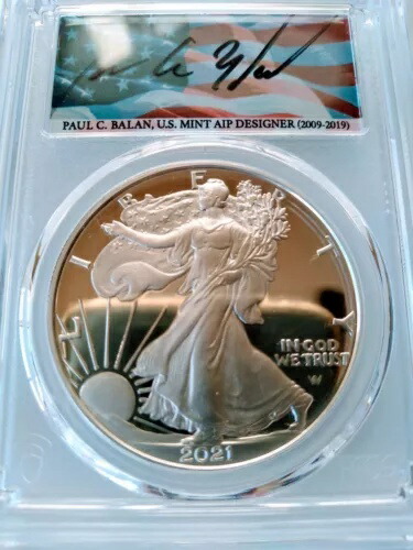 2021-S シルバー イーグル タイプ 2 PCGS PR70DCAM FS ポール バラン フラッグ人口 (50) 201,850円