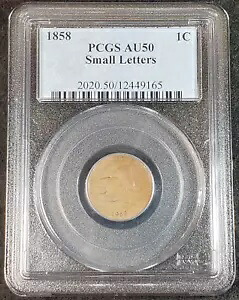 1858 フライング イーグル セント PCGS AU50 2020.50/126449165 極上コイン レア