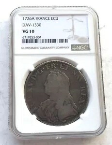 フランス 1726A ルイ 15 世 1 Ecu NGC 銀貨