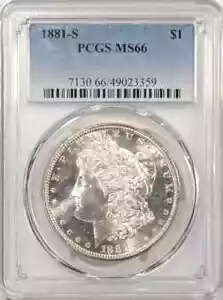 1881 S モーガン シルバー ダラー PCGS MS-66