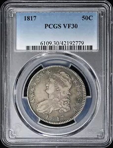1817 50C キャップド バスト ハーフダラー PCGS VF30