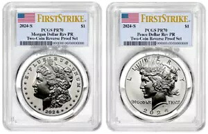 2024 S モーガン & ピース シルバー $1 リバース PCGS PR70 ファースト ストライク #2