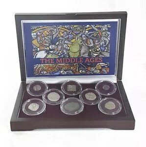 中世 8 シルバー コイン ボックス コレクション - 注目すべき歴史的時代 (COA 付き)