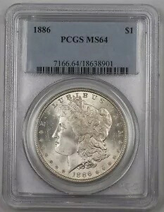 1886 US モルガン シルバー ダラー コイン $1 PCGS MS-64 Br6 (Better) L｜WORLD RESOURCE【KING店】