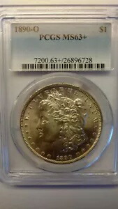 1890 O モーガン シルバー ダラー PCGS MS 63+ 本物の素敵な外観をご覧ください。 ZXR90O