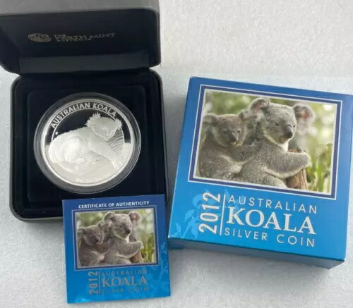2012 オーストラリア産 KOALA 5 オンス 999 シルバー プルーフ パース ミント コイン ボックス入り