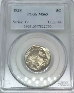 1928 バッファロー ニッケル PCGS ミント ステート 65
