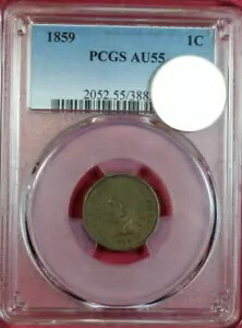1859 インディアン セント PCGS AU55